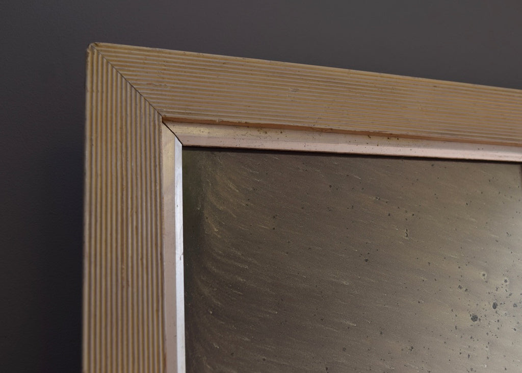 Reeded Gesso & Silver Gilt Mirror