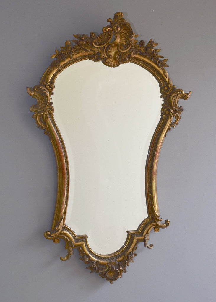 French Gilt Crested Mirror
