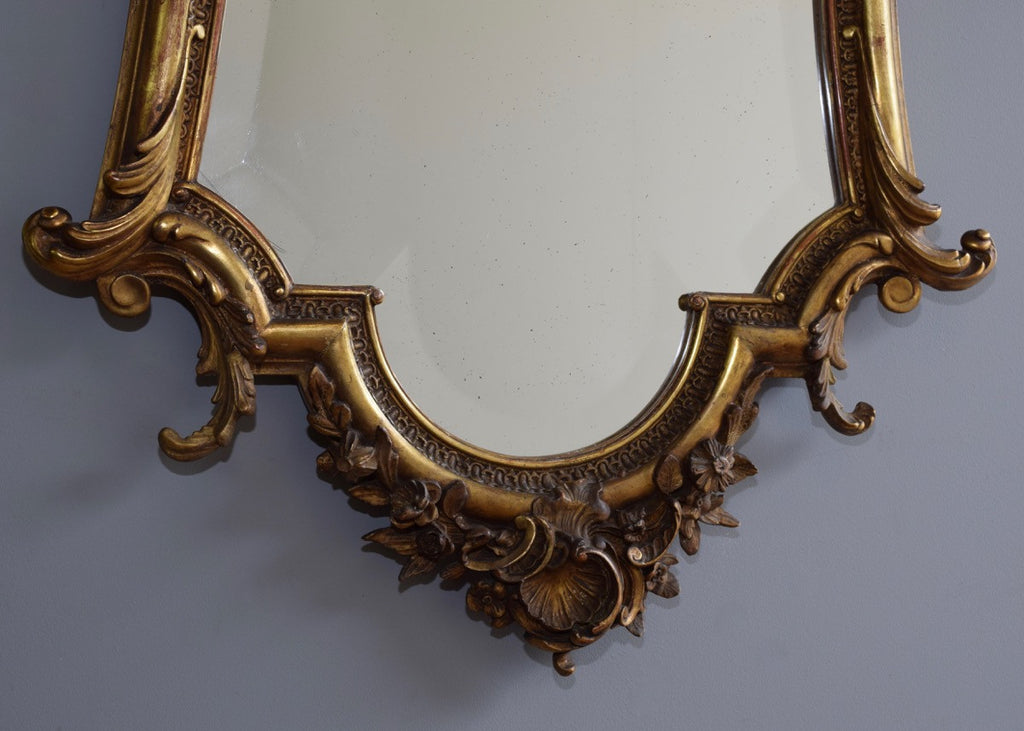 French Gilt Crested Mirror