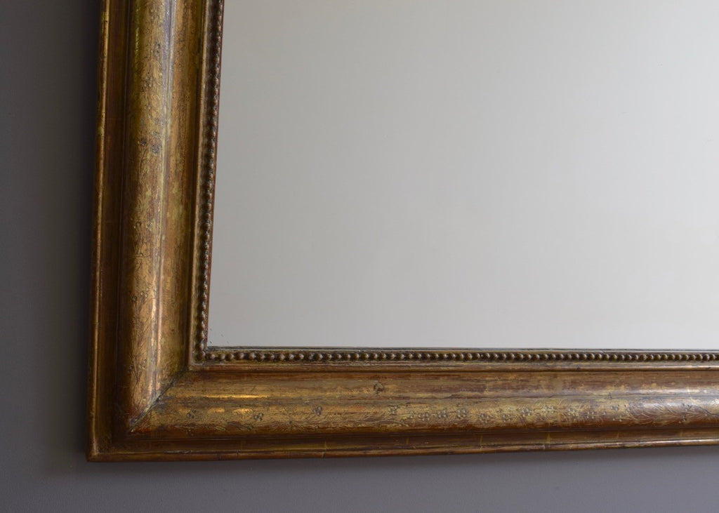 Medium Sized Late 19th Century French Crested Gilt Mirror