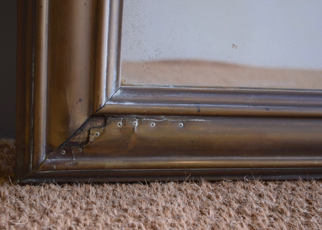 Large French Brass Bistro Mirror