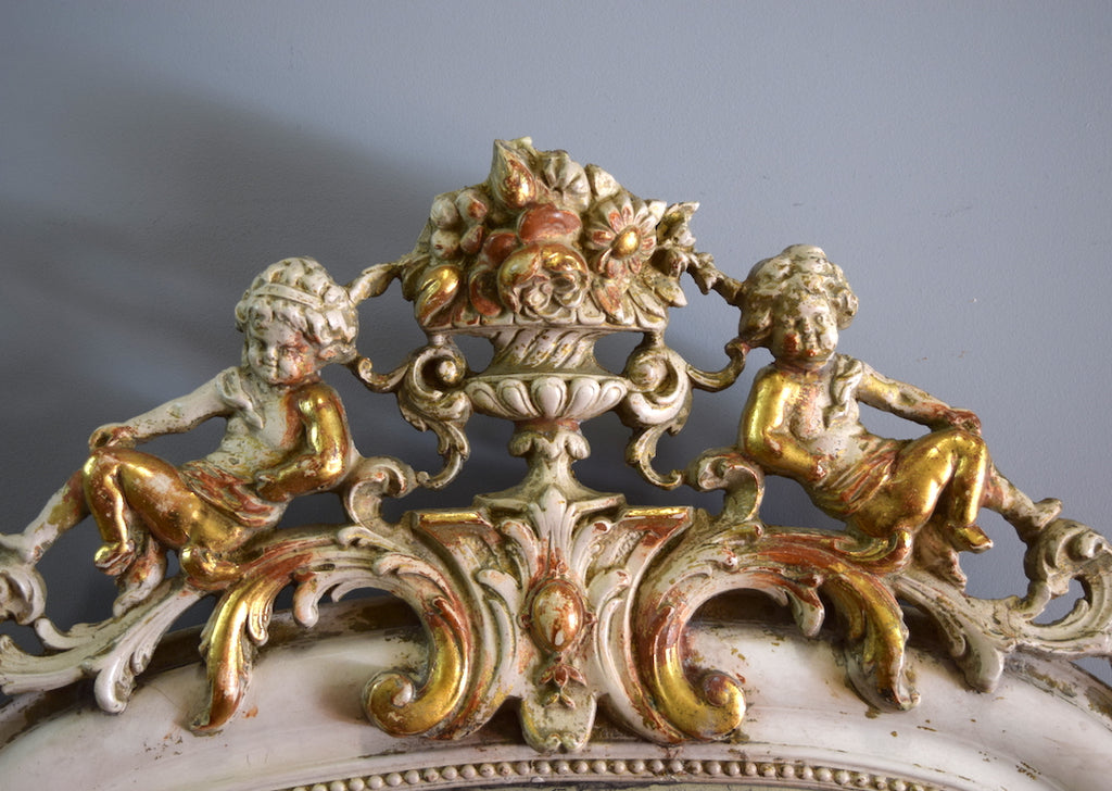 French Cherub Crested Mirror