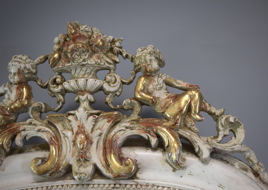 French Cherub Crested Mirror