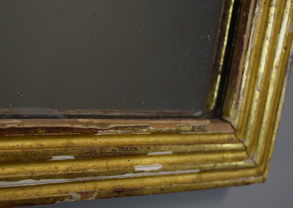 Mid 19th Century French Gold Gilt Reeded Mirror