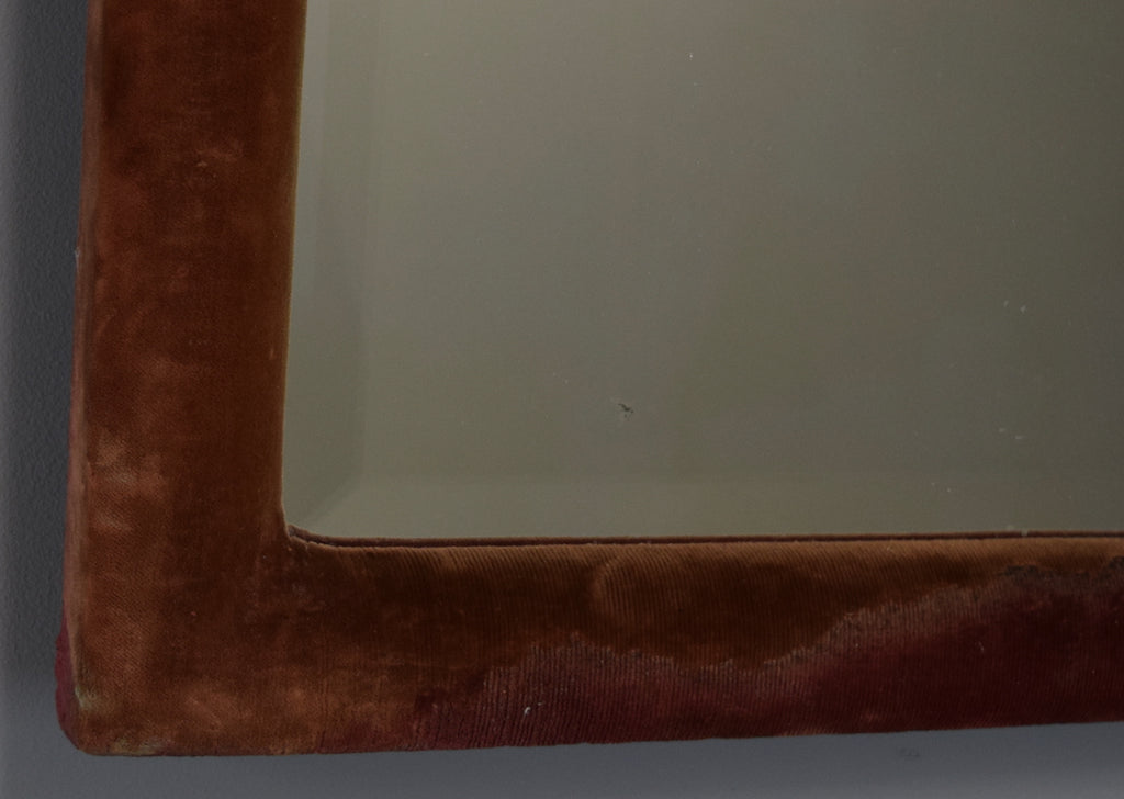 English Red Velvet Mirror