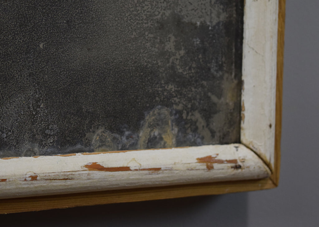 Late 19th Century French Mirror With Historic White Paint Layers