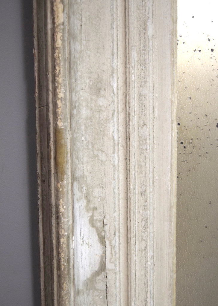 English Painted White Mirror
