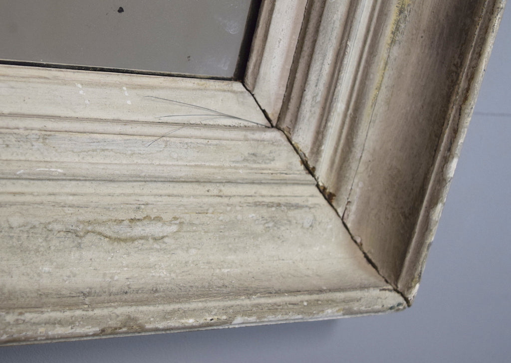 English Painted White Mirror