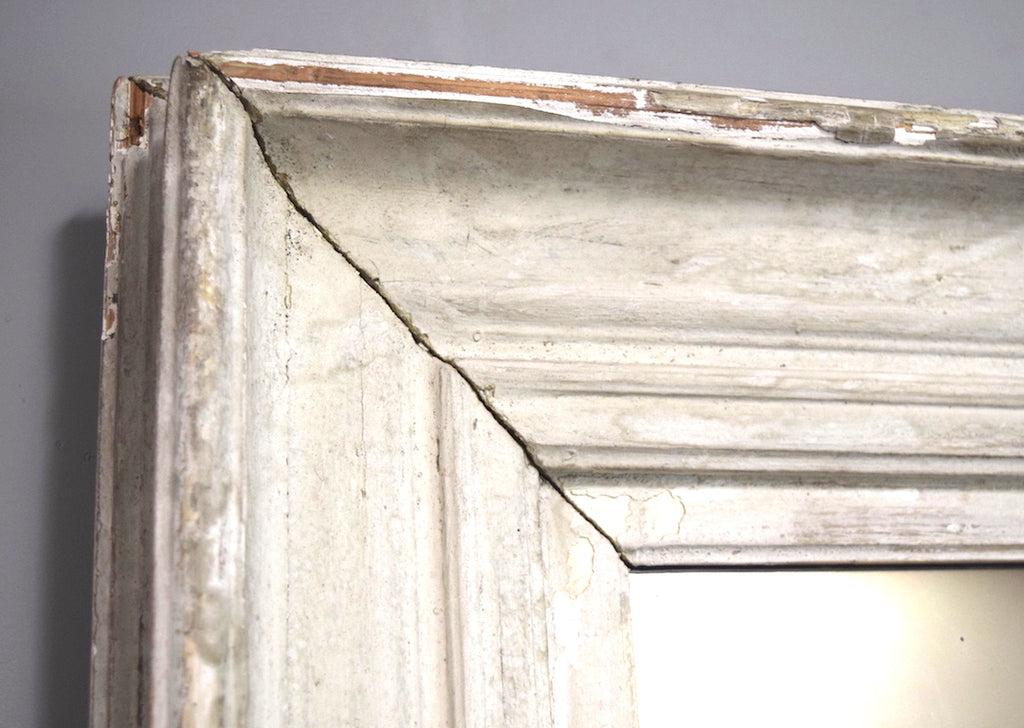 English Painted White Mirror