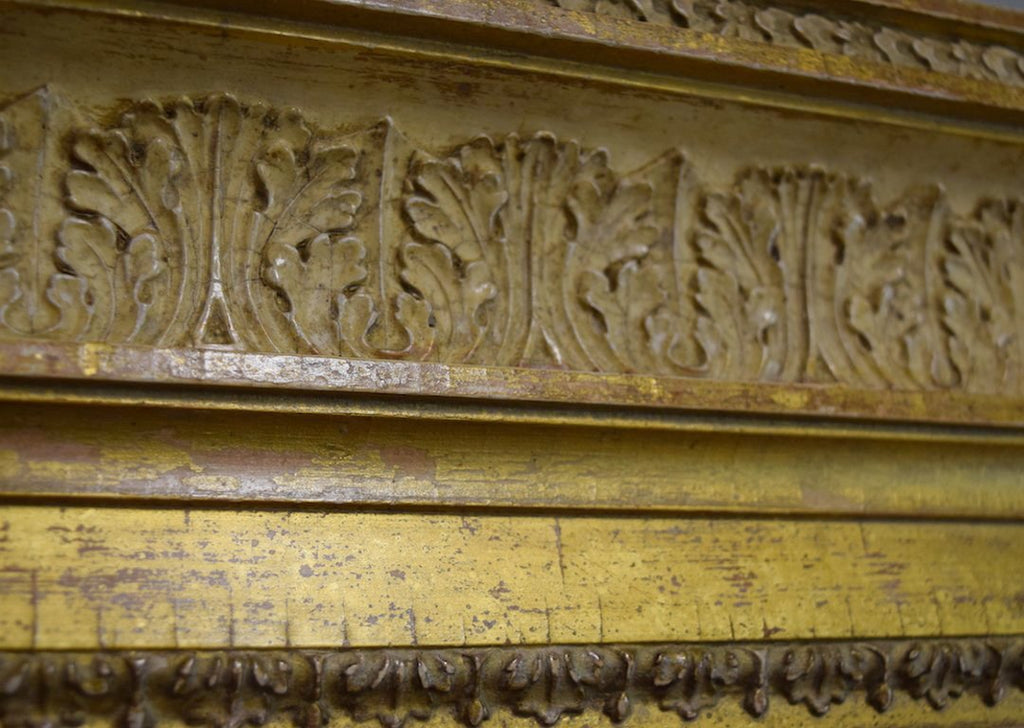 Late 19th Century Gilt Overmantel Mirror with Brass Plinth