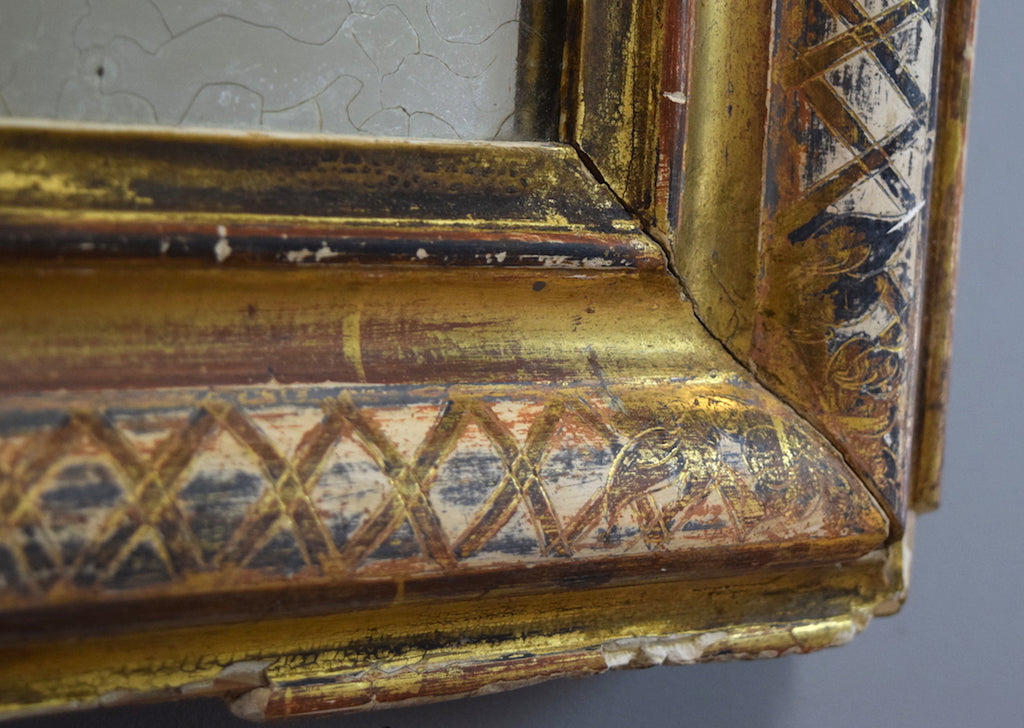 Late 19th Century Distressed French Gilt Mirror