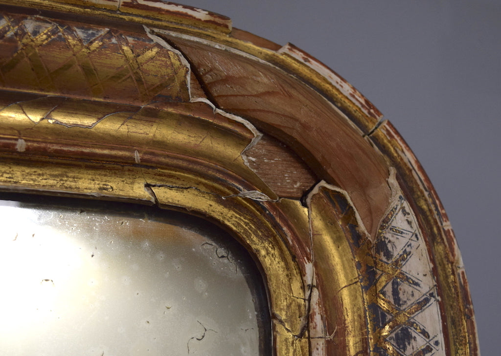 Late 19th Century Distressed French Gilt Mirror