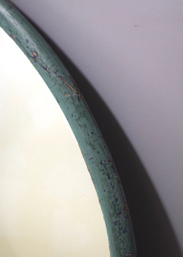 Large Painted Oval Mirror
