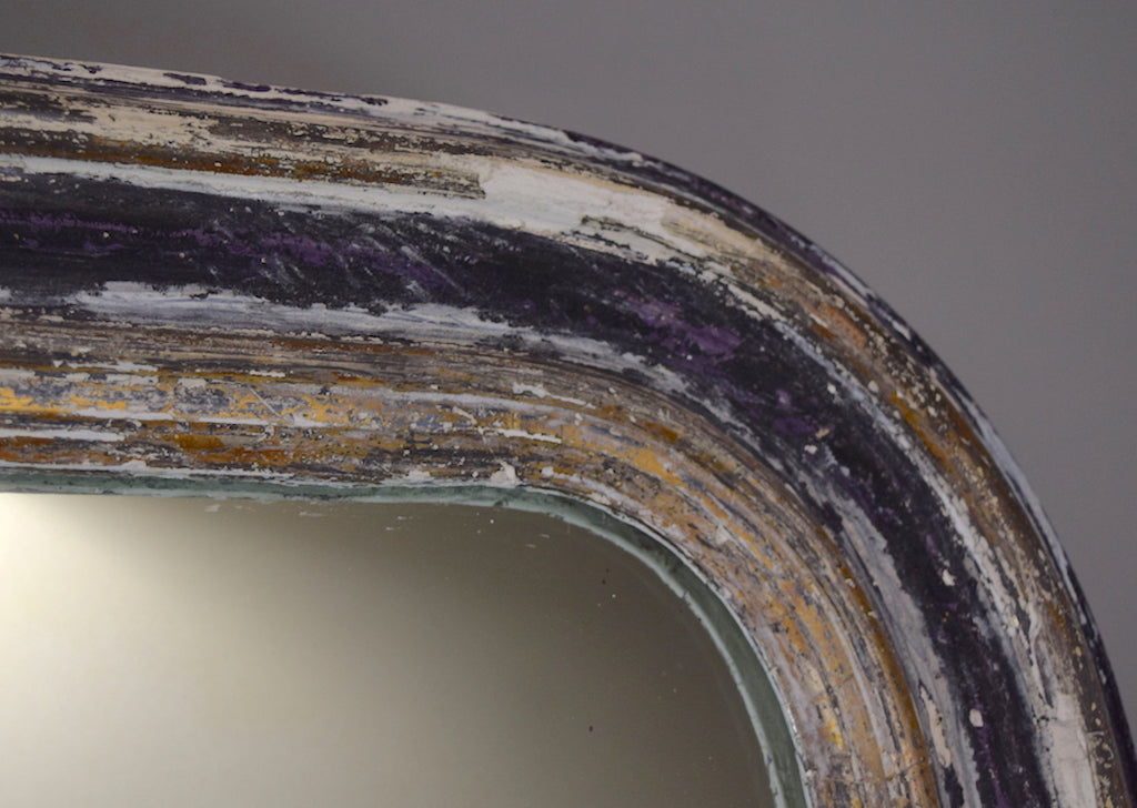 Silver Gilt & Painted French Mirror