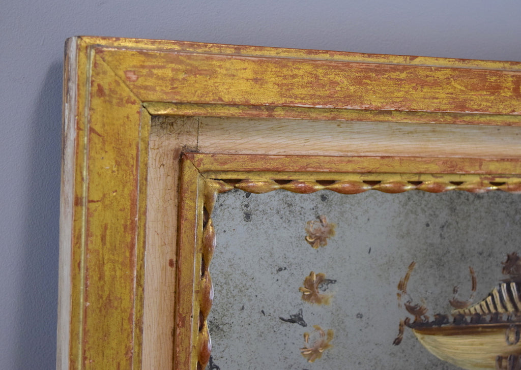 Late 19th Century Carved Wood French Trumeau Mirror
