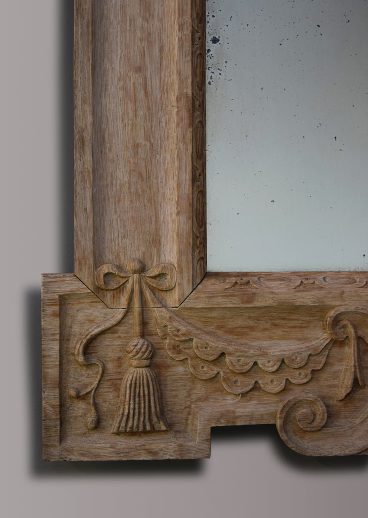 Carved Bleached Oak Mirror