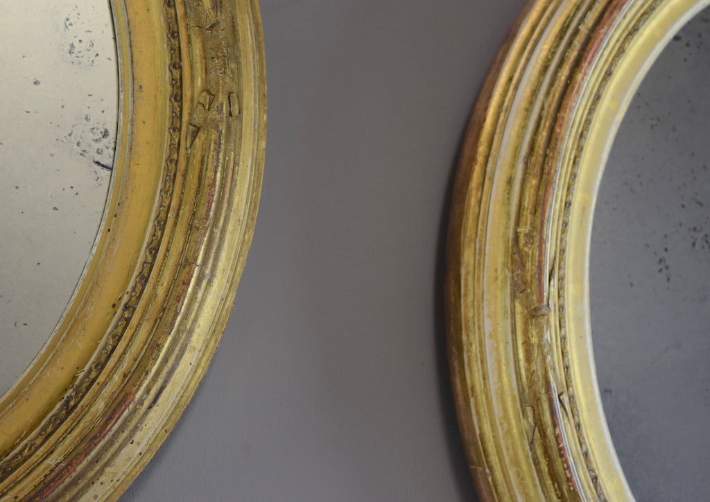 Pair of English Oval Mirrors