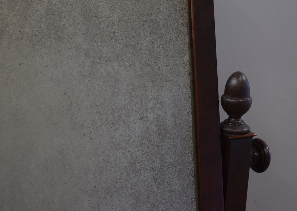 English Mahogany & Marble Dressing Table Mirror