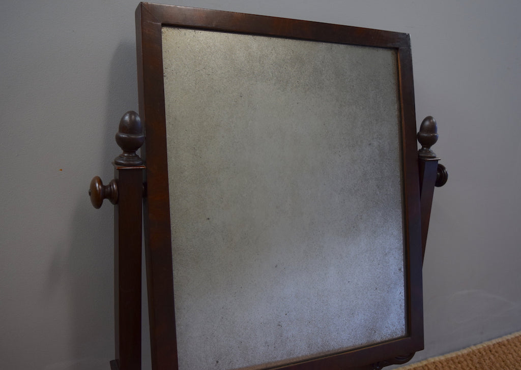 English Mahogany & Marble Dressing Table Mirror