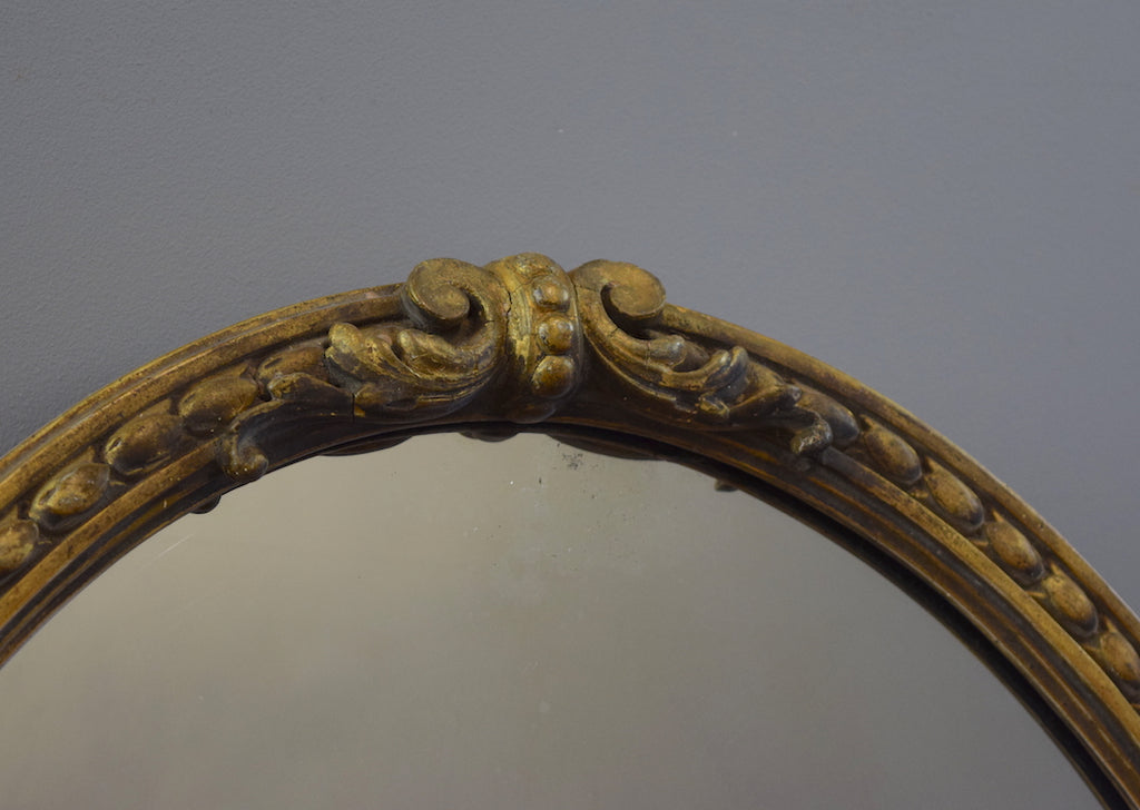Gilt Oval Dressing Table Mirror