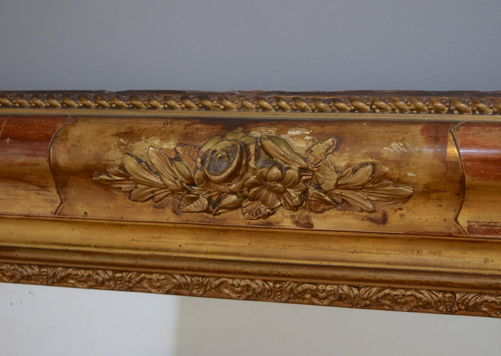 Mid 19th Century Worn Bronze French Gilt Mirror