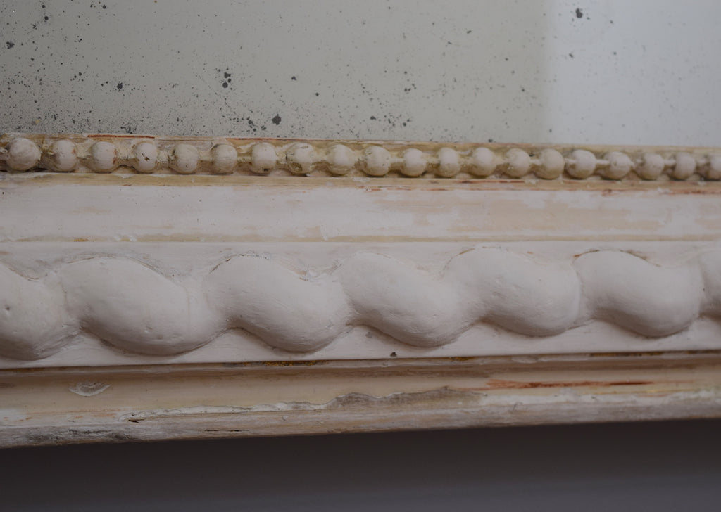 Late 19th Century French Scrubbed Gesso Mirror