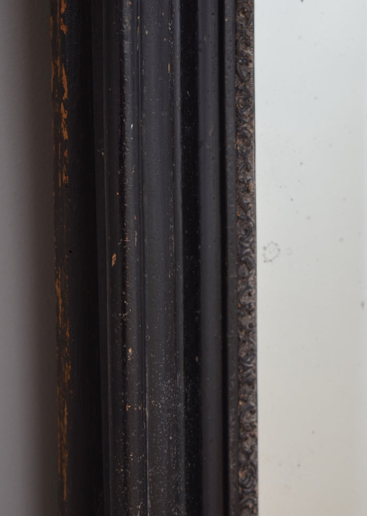 Mid 19th Century French Distressed Ebonised Mirror