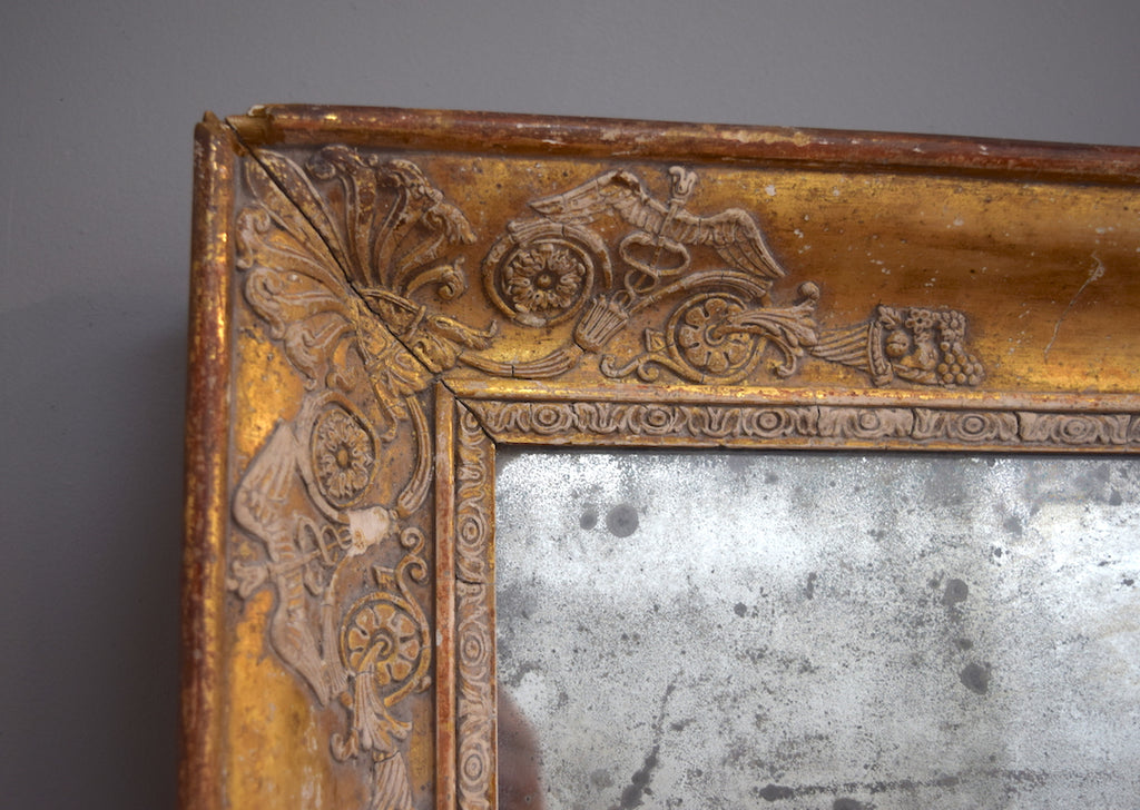 French Mid 19th Century Gilt & Gesso Mirror