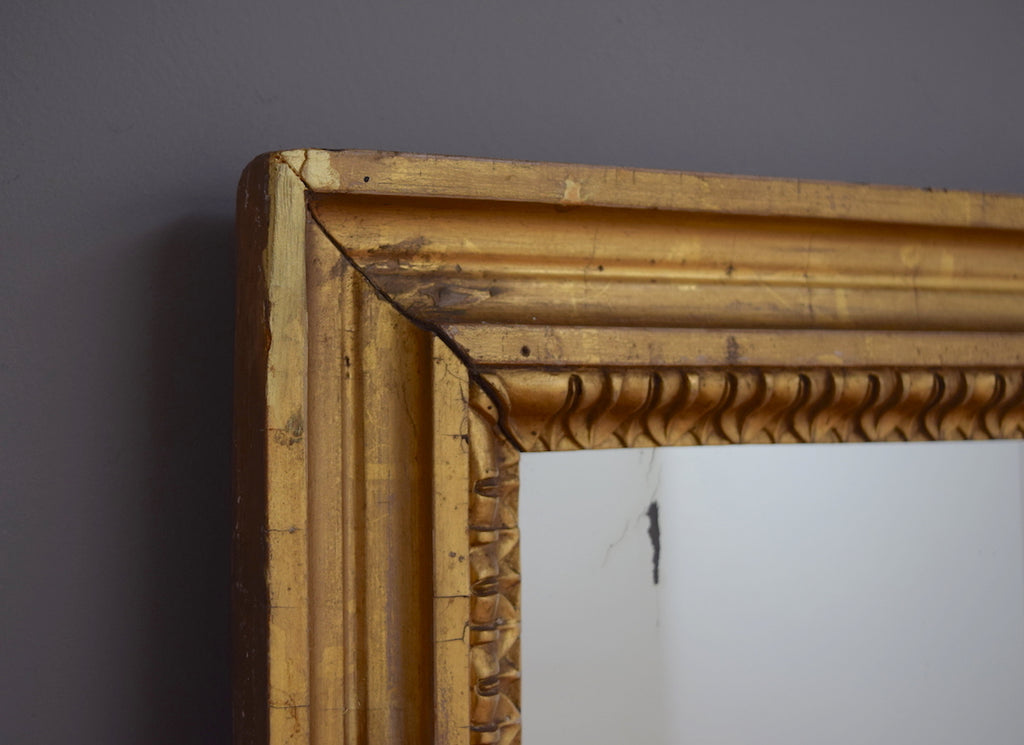 Gilt Mirror with Brass Base