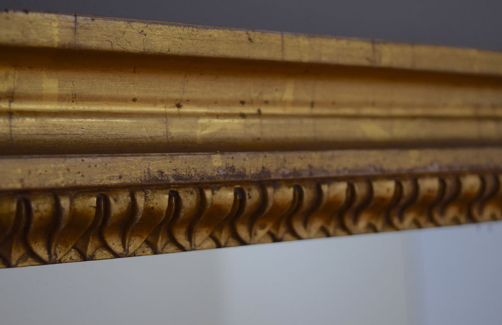 Gilt Mirror with Brass Base