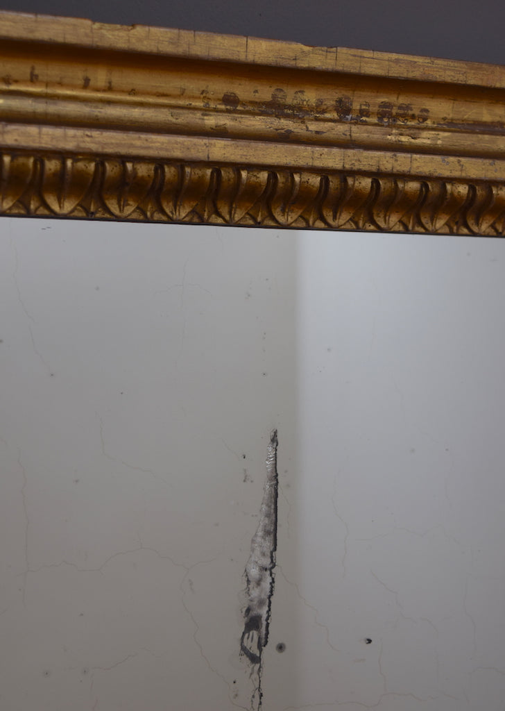 Gilt Mirror with Brass Base