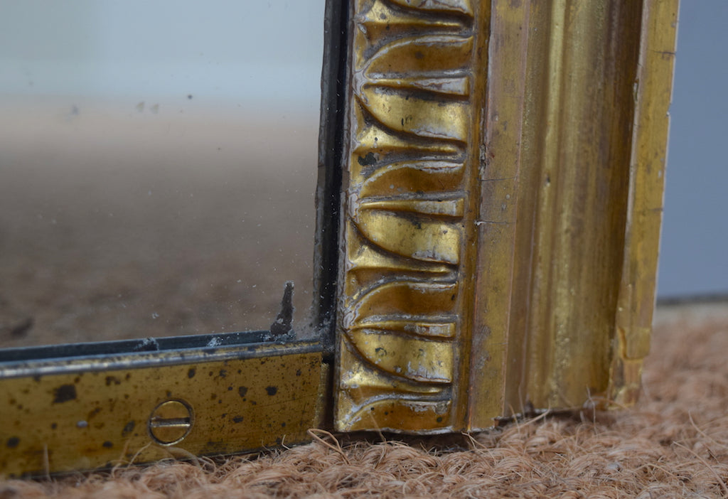 Gilt Mirror with Brass Base