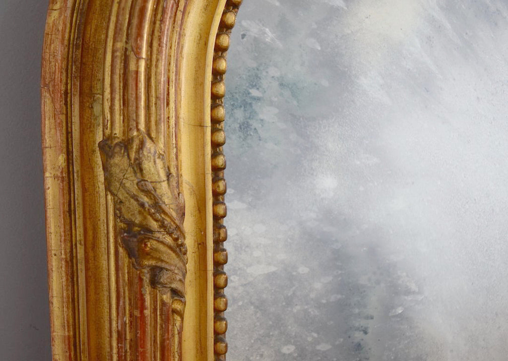 Late 19th Century French Crested Gilt Mirror