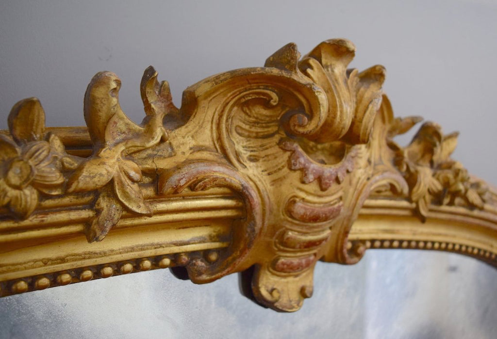 Late 19th Century French Crested Gilt Mirror