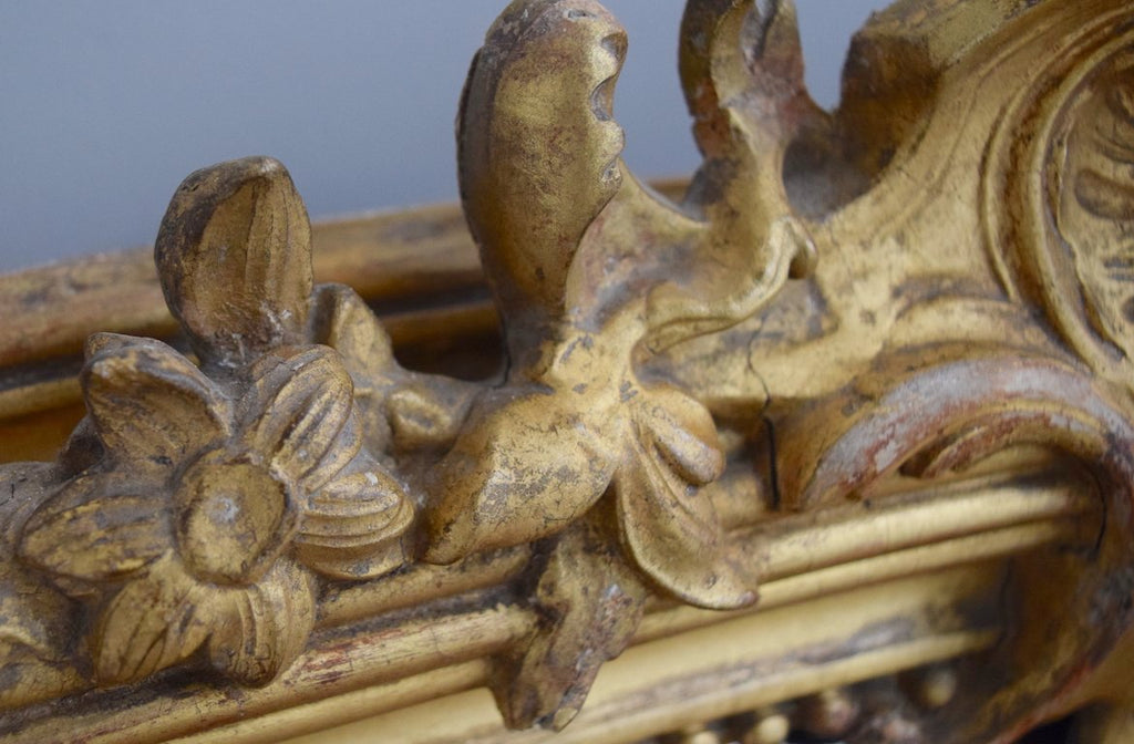 Late 19th Century French Crested Gilt Mirror