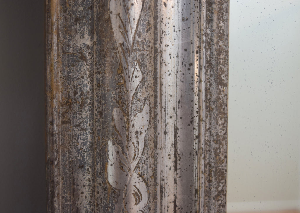 Late 19th Century French Silver Gilt Mirror with Black Bole Undertones