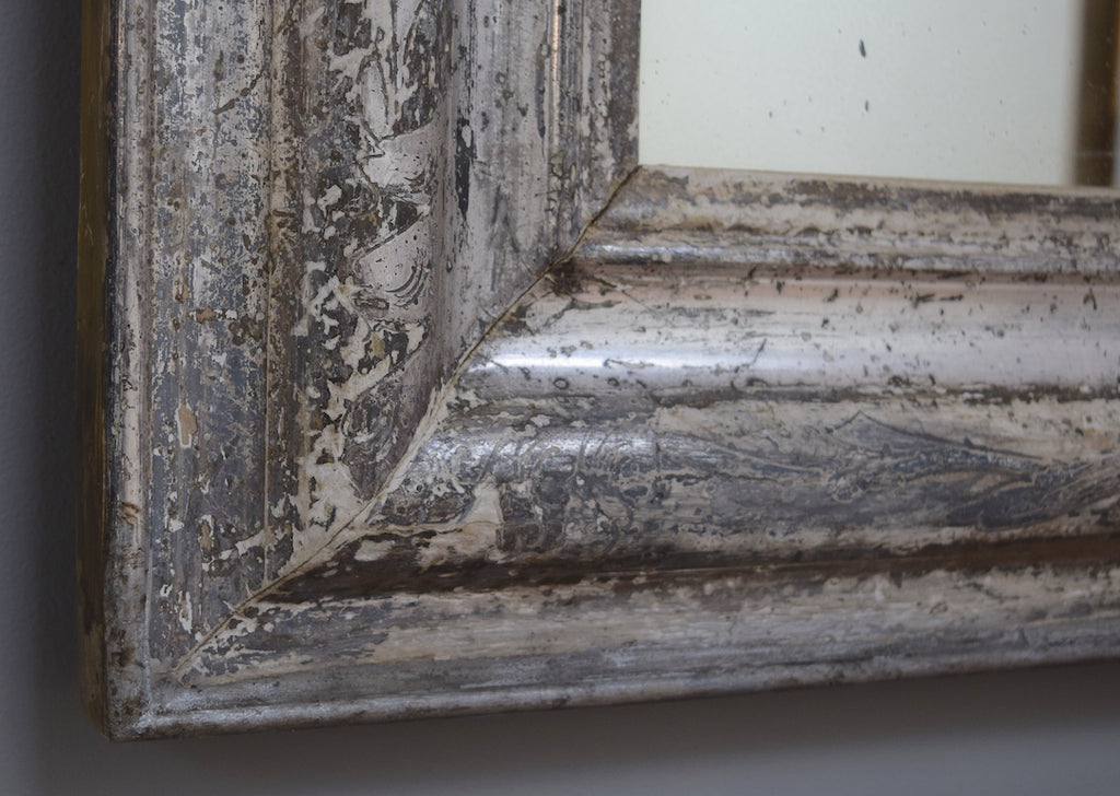 Late 19th Century French Silver Gilt Mirror with Black Bole Undertones