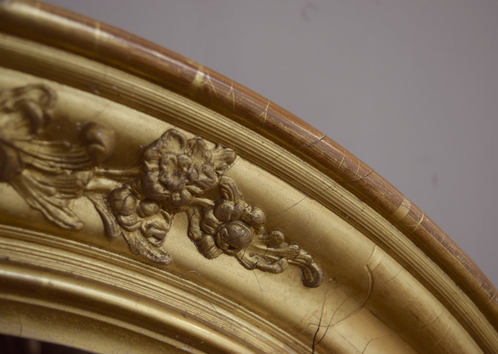 French Gilt Oval Mirror