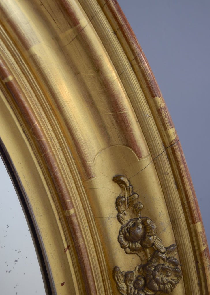 French Gilt Oval Mirror
