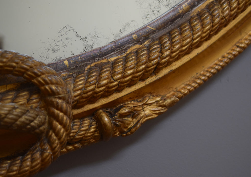 Large Mid 19th Century English Oval Mirror
