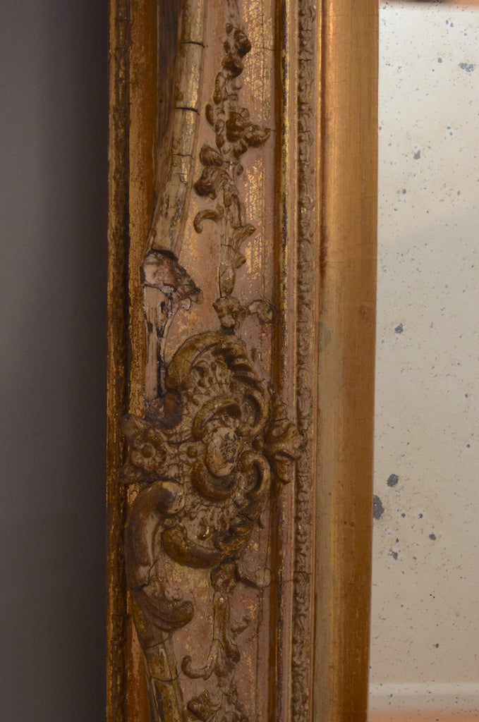 Distressed English Gilt Mirror
