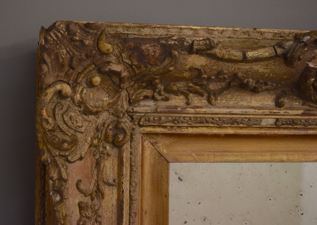 Distressed English Gilt Mirror