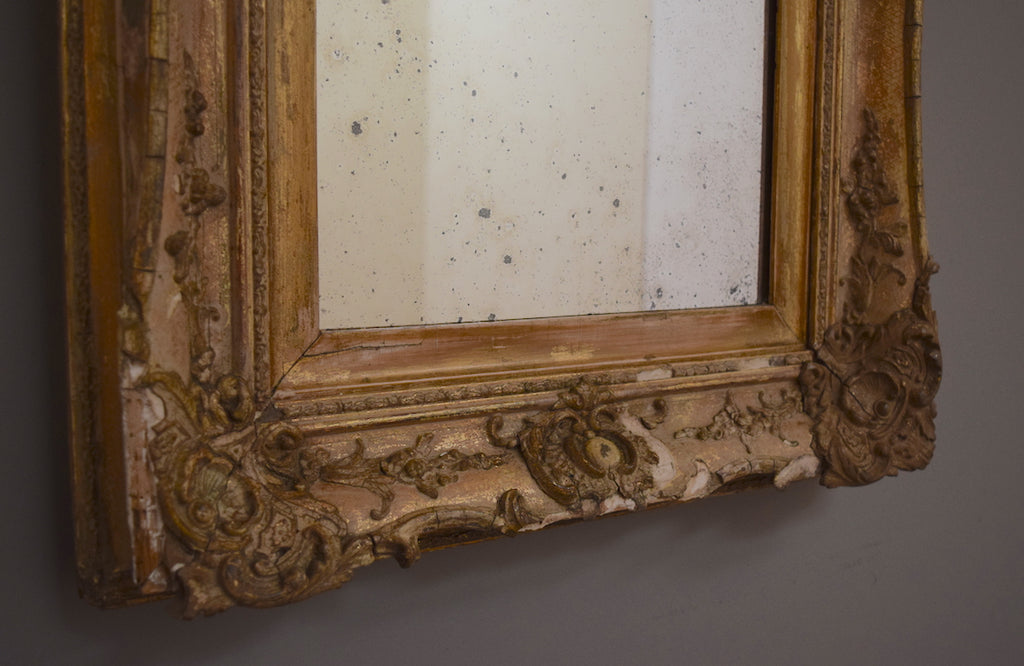 Distressed English Gilt Mirror