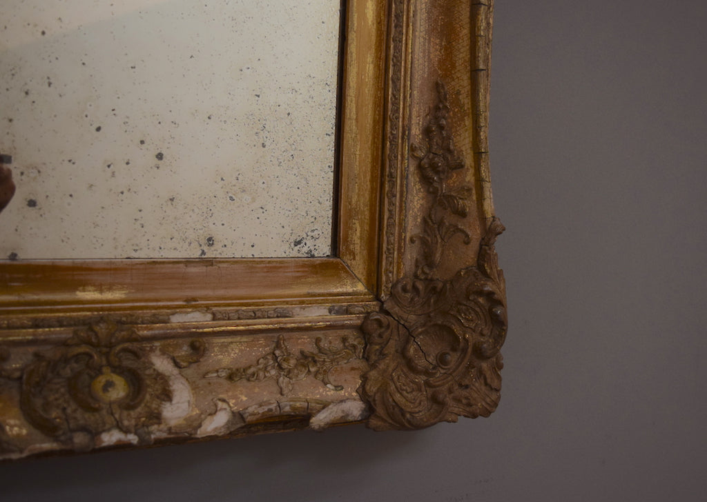 Distressed English Gilt Mirror