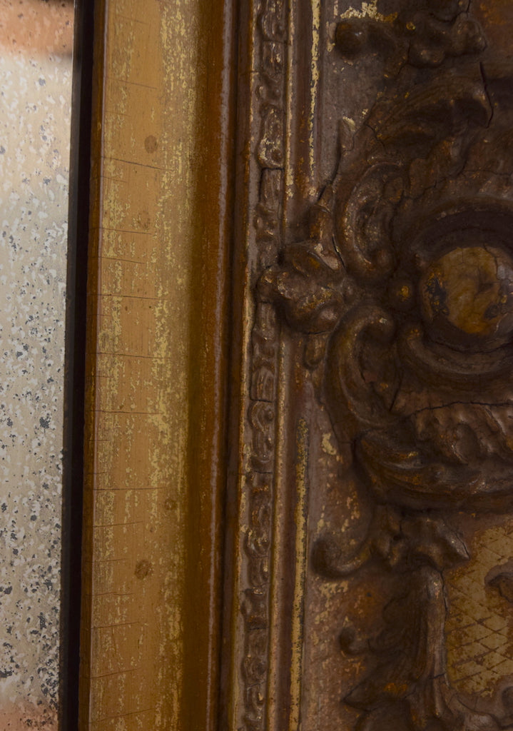 Distressed English Gilt Mirror