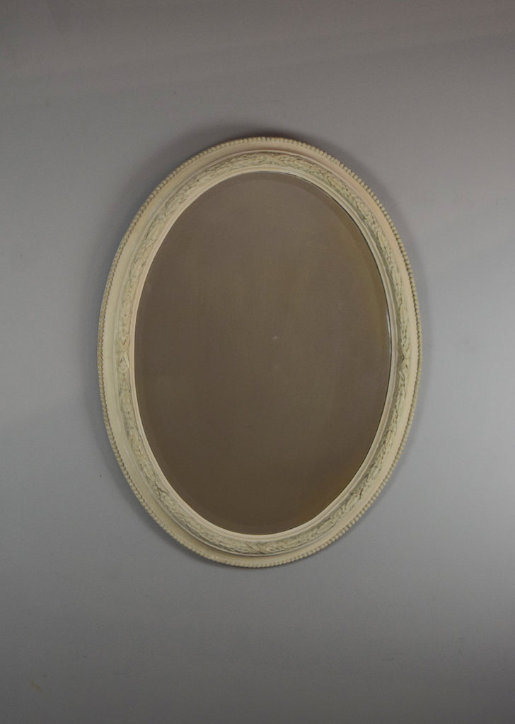 English Gesso Oval Mirror