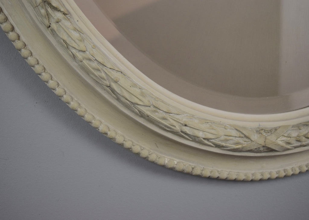 English Gesso Oval Mirror