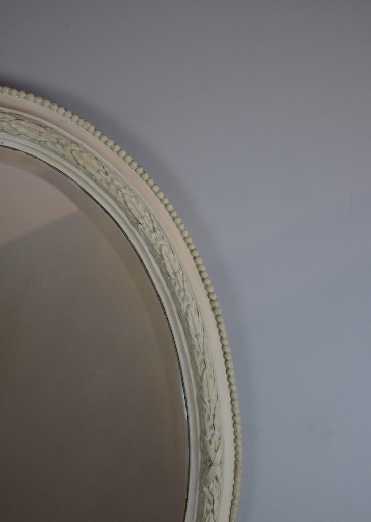 English Gesso Oval Mirror