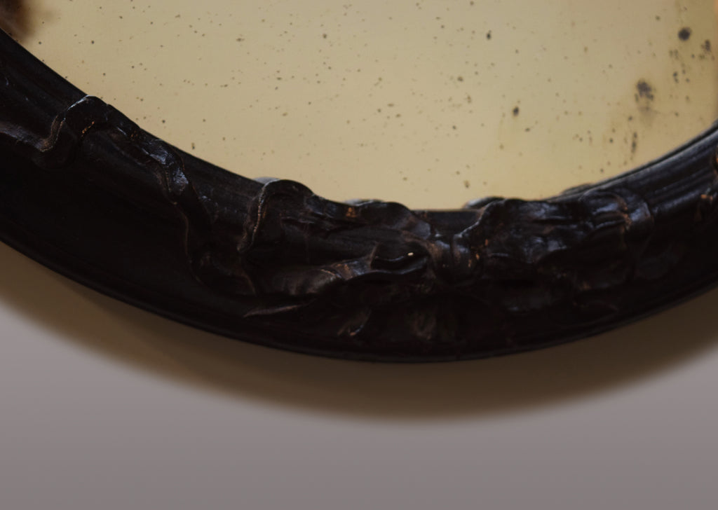 Ebonised Oval Mirror