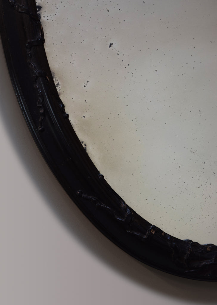 Ebonised Oval Mirror